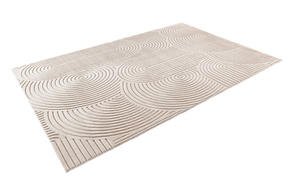 riess-ambiente Teppich ART DECO 350x230cm beige creme - Hoch-Tief-Effekt, 3D-Struktur, rechteckig, Höhe: 9 mm, strapazierfähig & langlebig - ideal für Wohn- und Esszimmer oder Loft Bild 4