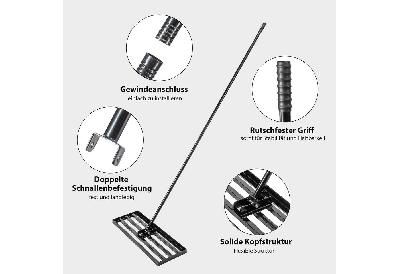 Youyijia Rasenrechen Handy Lawn Levelling Rake Garden Lawn Squeegee, Effortless Sand Rake Bild 4