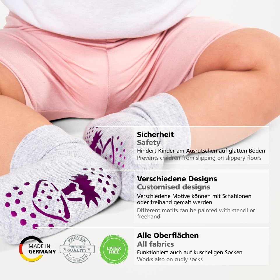 Viva Decor Textilfarbe Sockenstopp Antirutsch-Farbe, 4 Stifte je 28ml Bild 5