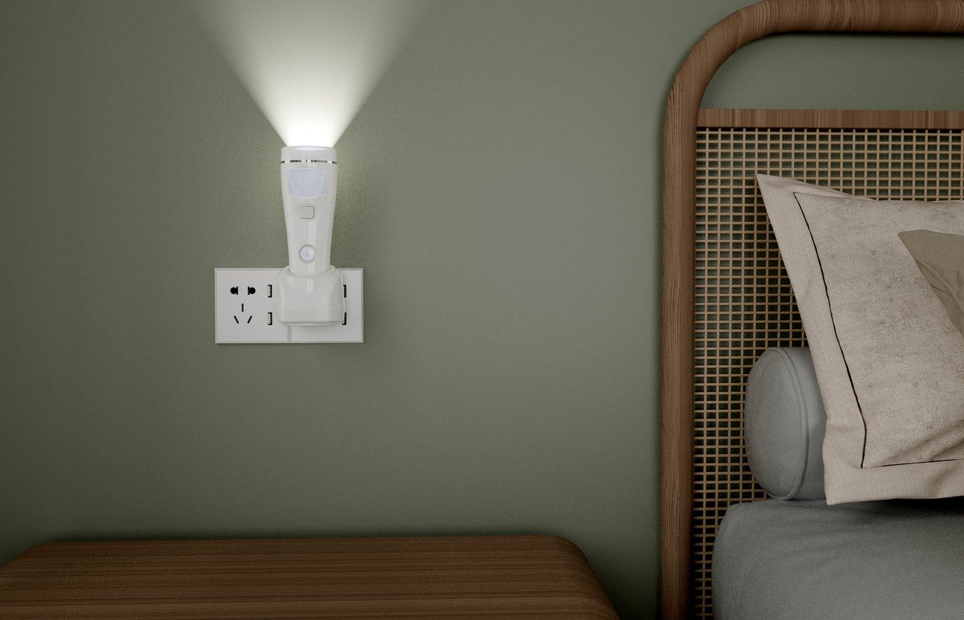 Northpoint LED Nachtlicht 2er-Set Taschenlampe Weiß Bewegungsmelder Induktionsladung Rund Bild 4