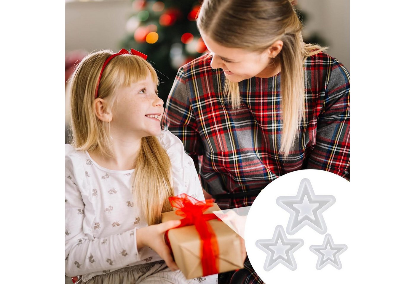 Coonoor Modellierwerkzeug 3 Stück Weihnachten Sterne Silikonformen Gießformen Silikonform, (3 St) Bild 5