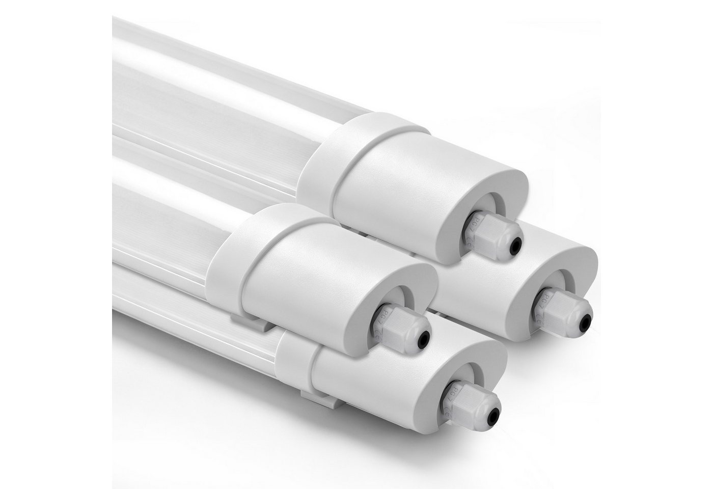Lujasi LED Deckenleuchte 4er Pack LED Feuchtraumleuchte 90cm 24W - Feuchtraum Wannenleuchte, flimmerfrei, LED fest integriert, Neutralweiß, LED Röhre für Kellerlampe, Werkstattlampe, Küchenlampe, Badlampe