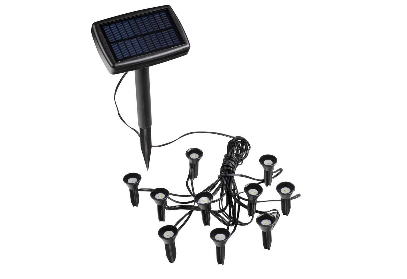 Meinposten Gartenleuchte Solarlampen Solarleuchten Pflanzstrahler Balkon Kübel Garten 10x LED, LED fest integriert