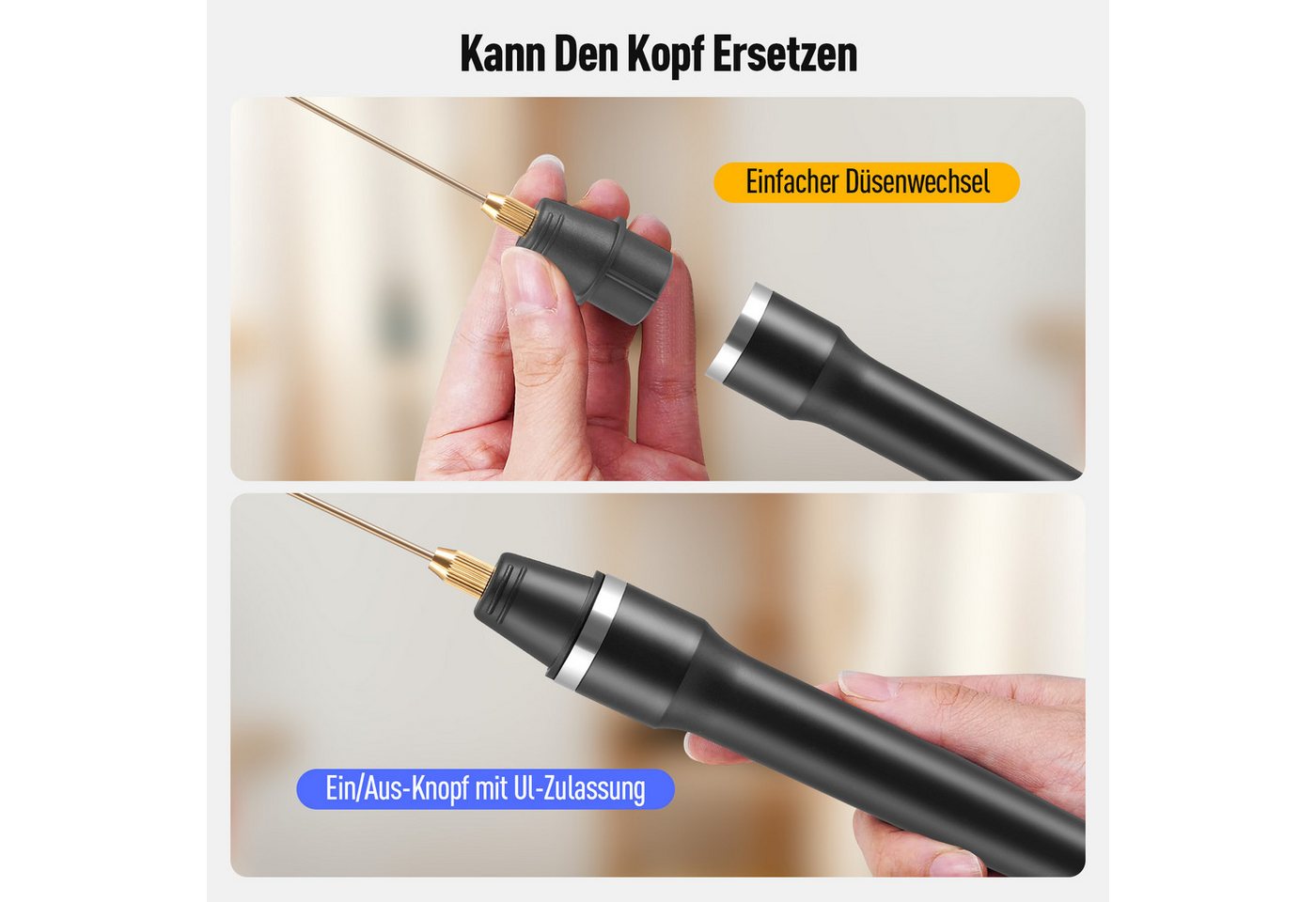 i@home Heißdrahtschneider 3-in-1-Schaumstoffschneider mit Kontrollleuchte, 7-tlg., Elektrischer Schneidestift für Styropor & Schaumstoff