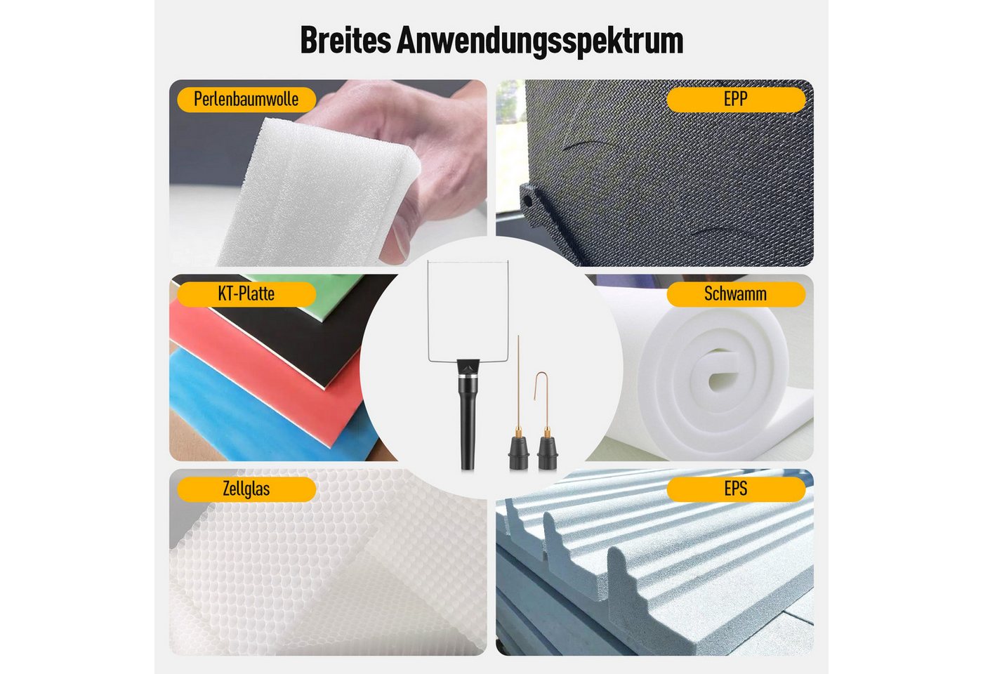i@home Heißdrahtschneider 3-in-1-Schaumstoffschneider mit Kontrollleuchte, 7-tlg., Elektrischer Schneidestift für Styropor & Schaumstoff Bild 3