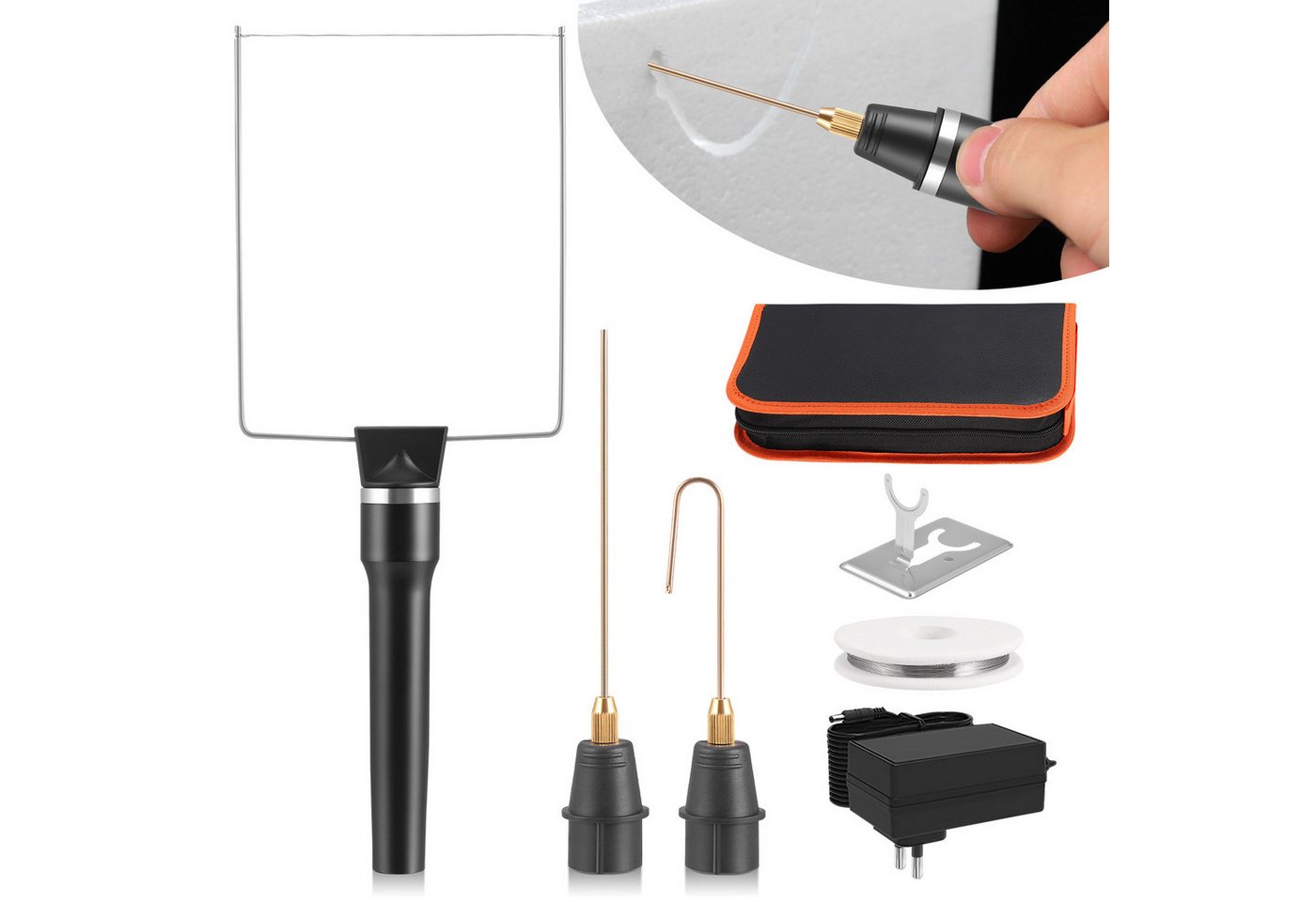 i@home Heißdrahtschneider 3-in-1-Schaumstoffschneider mit Kontrollleuchte, 7-tlg., Elektrischer Schneidestift für Styropor & Schaumstoff Bild 5