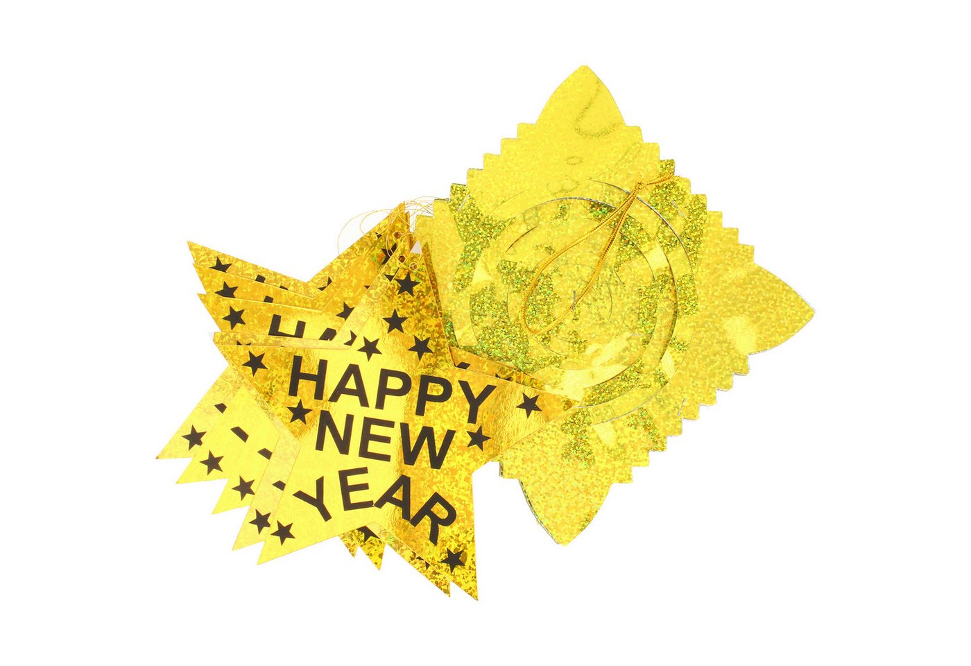 com-four Girlande Silvester Party-Set - Girlande, Tröten und Trompeten für Silvester bis 12 Personen Bild 2