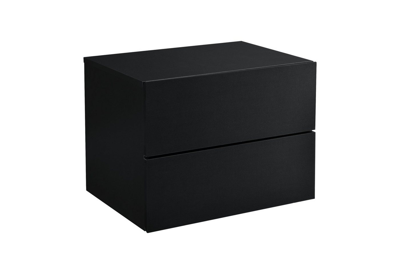 en.casa Hängeschrank »Ampfing« Wandschrank mit 2 Schubladen 40x29x30 cm Schwarz