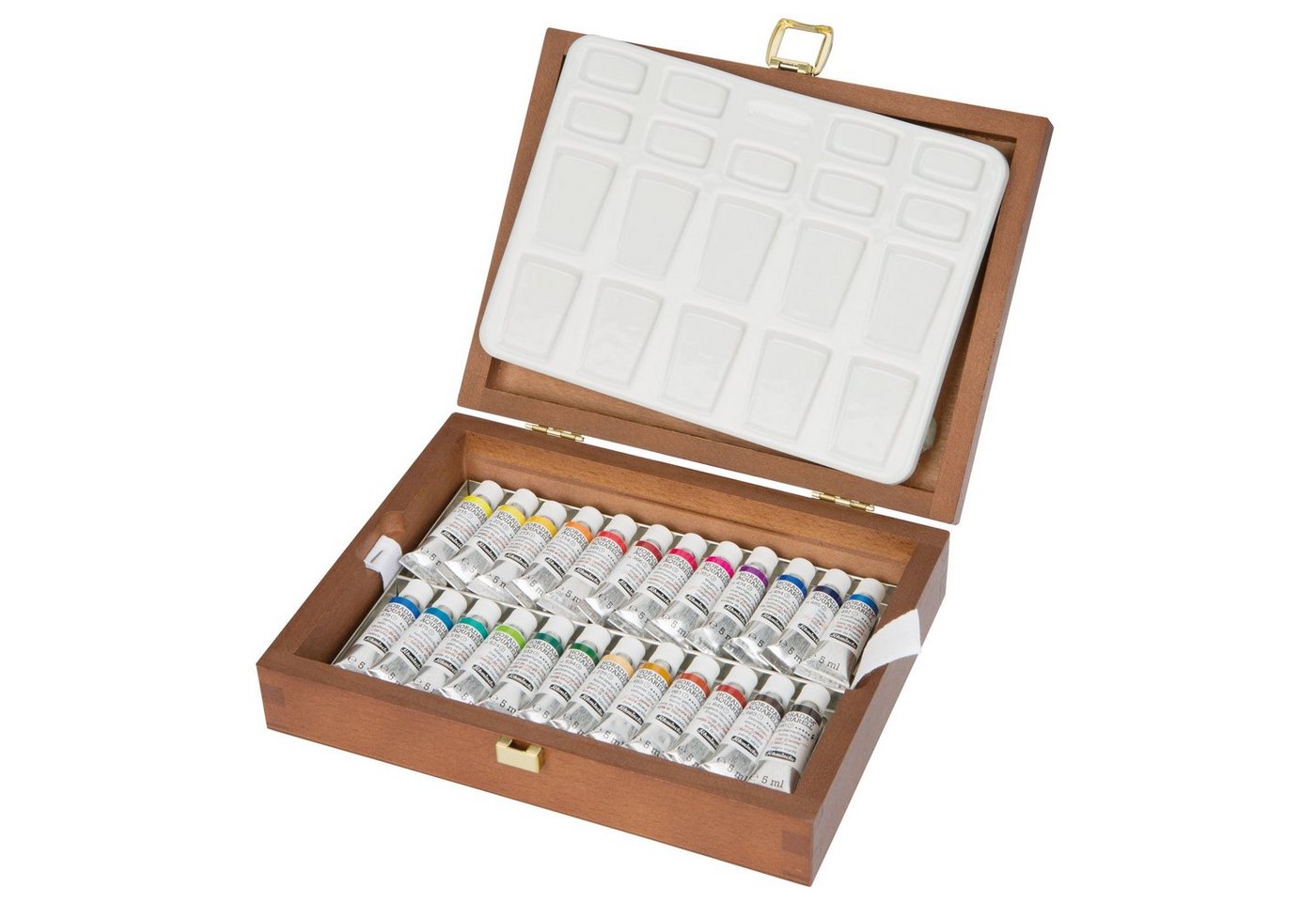 Schmincke Aquarellfarbe Horadam Malkasten 24 x Tuben 5 ml Aquarell 74 224 097 Holzkasten Bild 4