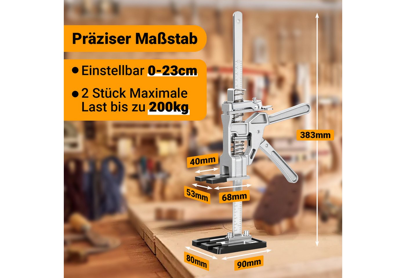 Clanmacy Plattenheber Handwerkzeugheber 2pcs Gipskartonplatten Hebevorrichtung Schrankheber, -] Bild 3