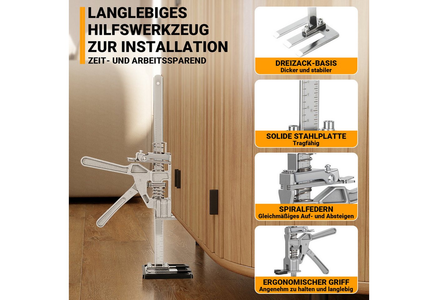 Clanmacy Plattenheber Handwerkzeugheber 2pcs Gipskartonplatten Hebevorrichtung Schrankheber, -] Bild 5