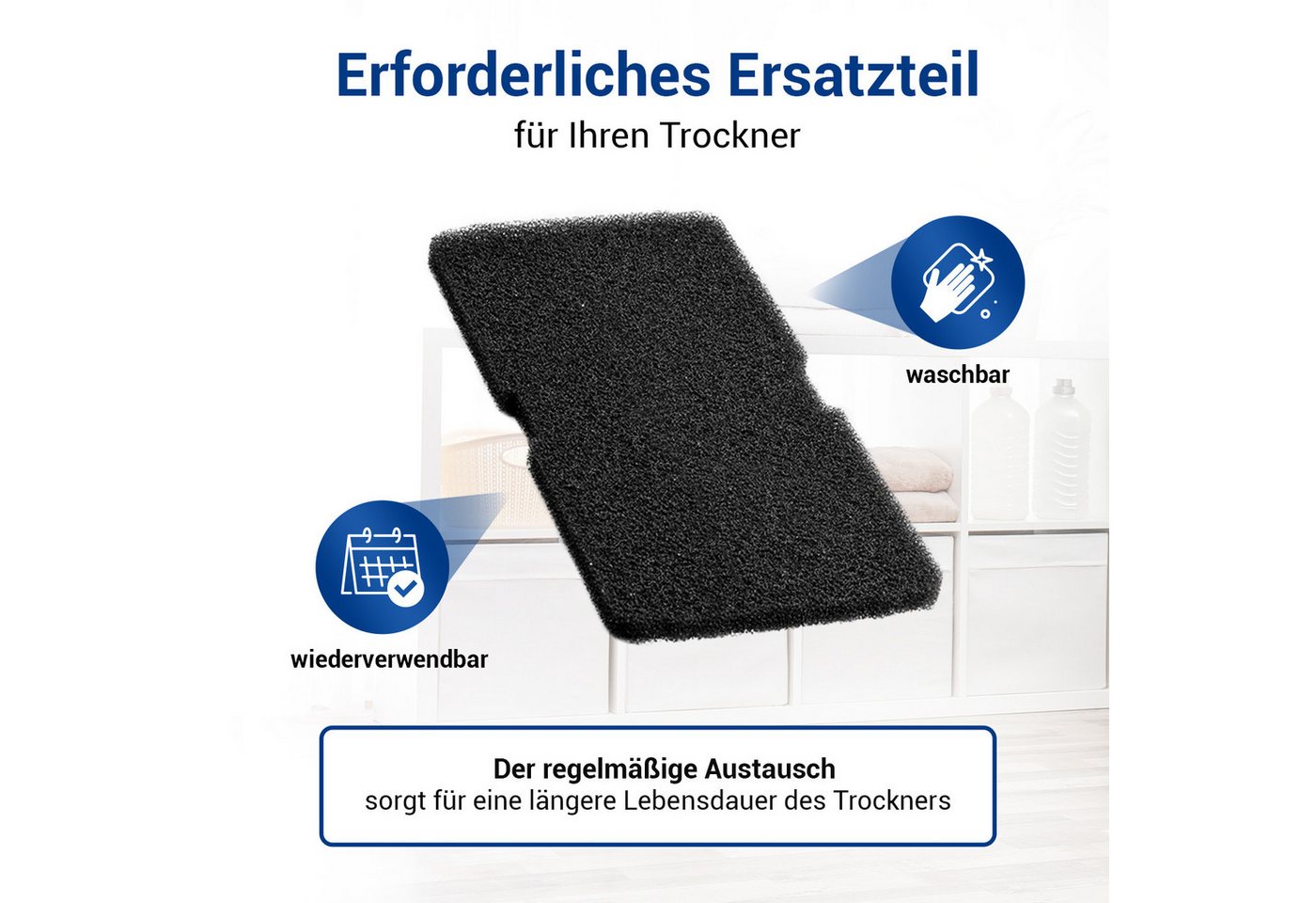 VIOKS Ersatzfilter Schaumfilter Ersatz für Beko 2964840100 Sockelfilter, Zubehör für Wäschetrockner, 240 x 155 x 11 mm Bild 4