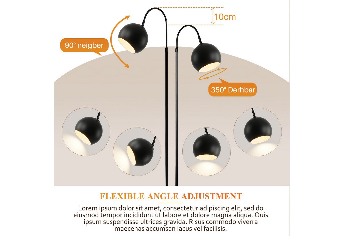 Nettlife Stehlampe Bogenlampe Wohnzimmer Schwarz/Antik Bronze Retro Metallschirm E27 40W, ohne Leuchtmittel, 160 cm ideal als Leseleuchte für Wohnzimmer Bild 2
