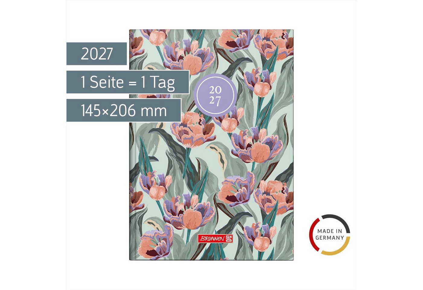 BRUNNEN Buchkalender BRUNNEN Buchkalender 795 2027 "Botanical" A5, Papier: 1 Seite = 1 Tag Bild 2