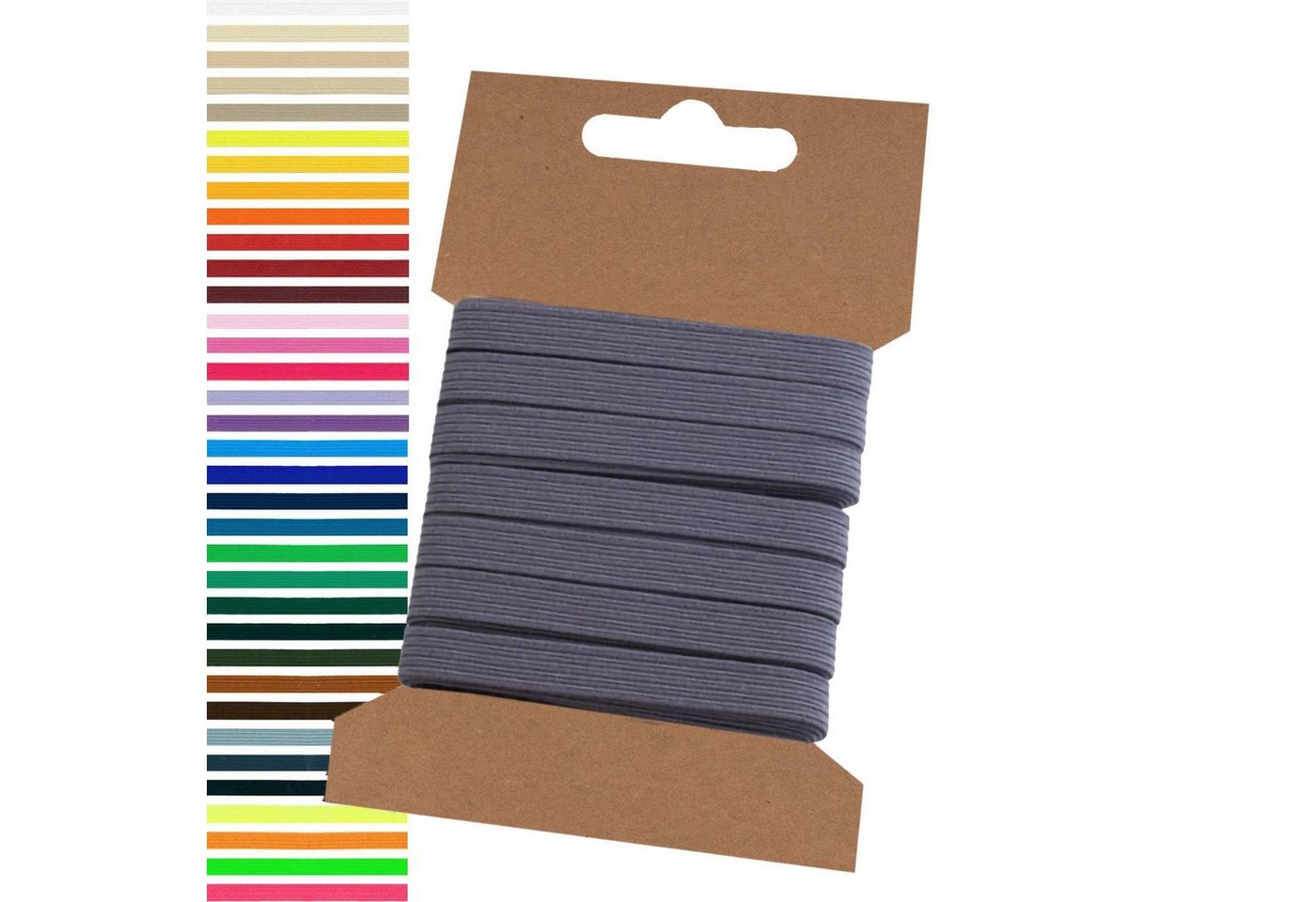 maDDma Webband 5m Gummiband 6,6mm Gummilitze Wäschegummi elastisches Band Wäscheband, grau Bild 3