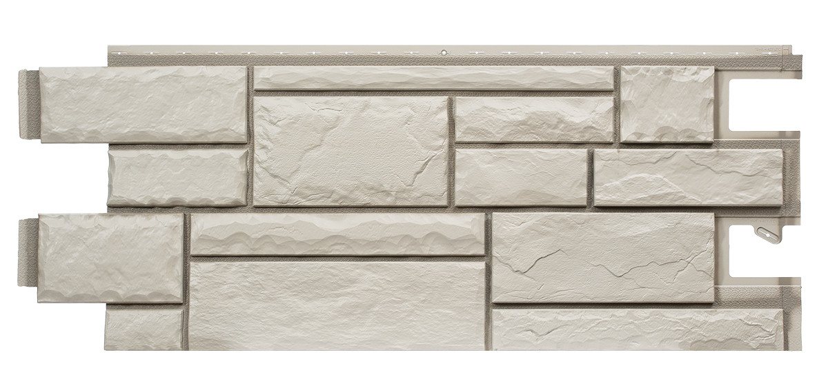 NOVIK Verkleidungspaneel NovikStone HC Platte 122x47 cm 9 St. 4,65qm Bruchstein weiss, BxL: 47,00x121,92 cm, 0,52 qm, (Karton mit 9 Platten, 4,27 qm) Wandverkleidung mit 3-D-Effekt, problemlose Montage, Natursteinoptik