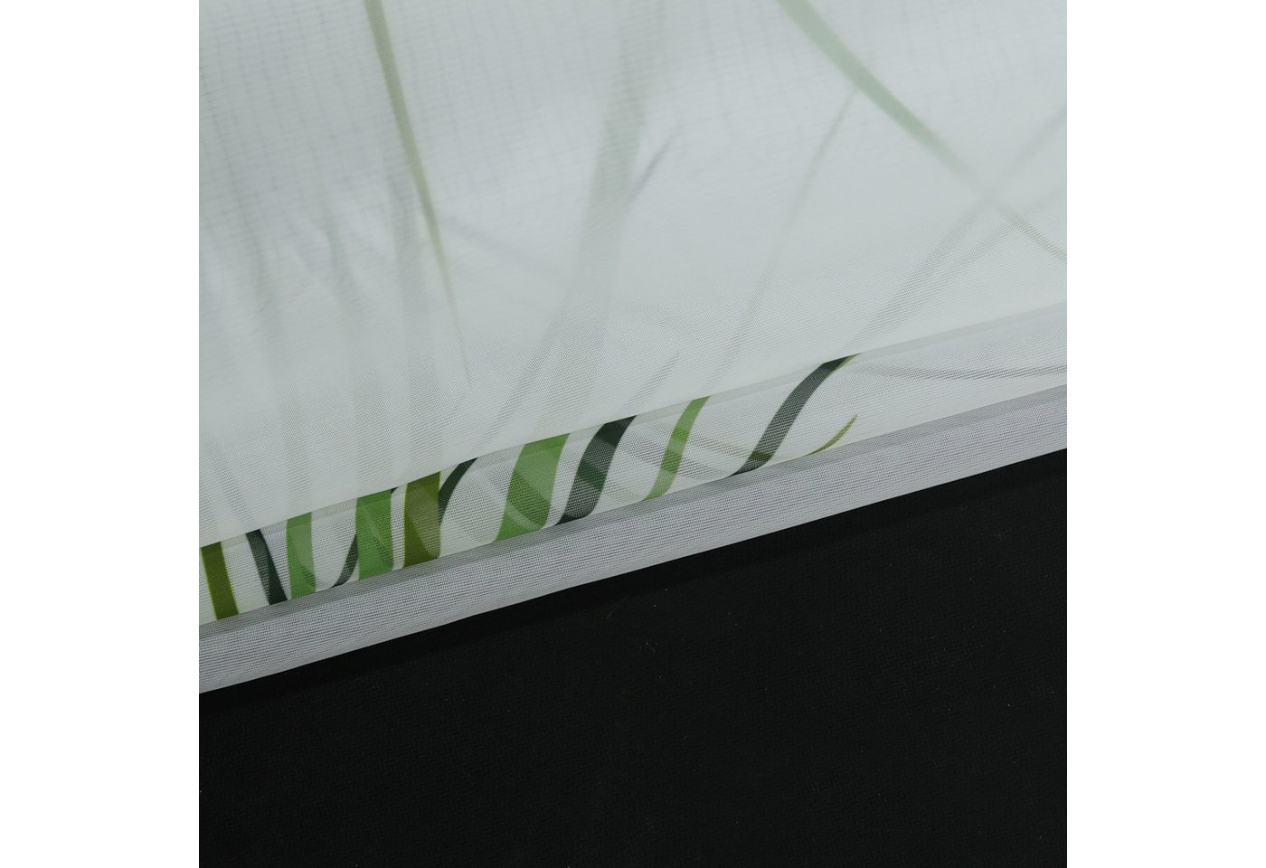 Joyswahl Raffrollo Zoe Voile Rollo mit Naturmotiv im Landhausstil, mit Hakenaufhängung, ohneBohren, Am Fensterrahmen einhängen, Höhe verstellbar, Gräsermotiv, transparent und lichtdurchlässig für Küche und Balkon