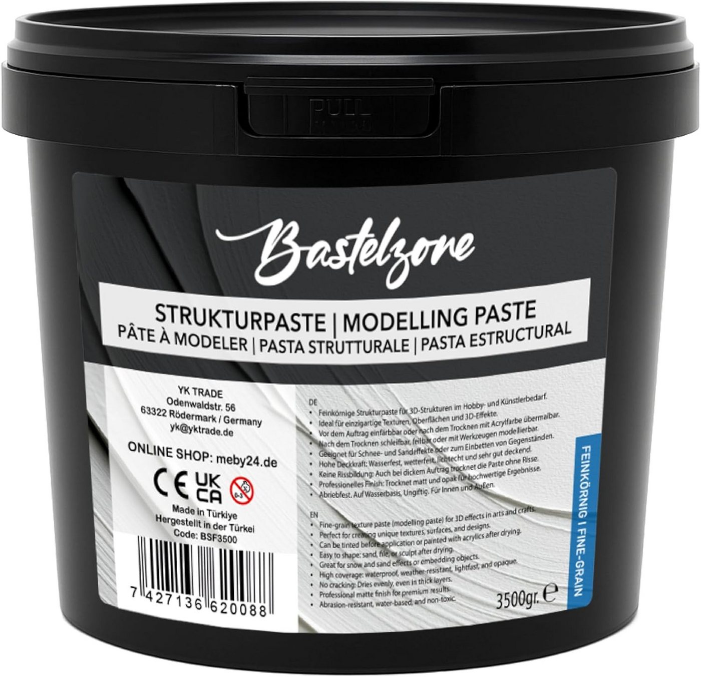 Greenpoint Strukturpaste Strukturpaste Modellierpaste Spachtelmasse - Acrylmalerei & Leinwand, XXL 3,5 kg für 3D-Effekte, Reliefs und kreative Texturen Bild 2