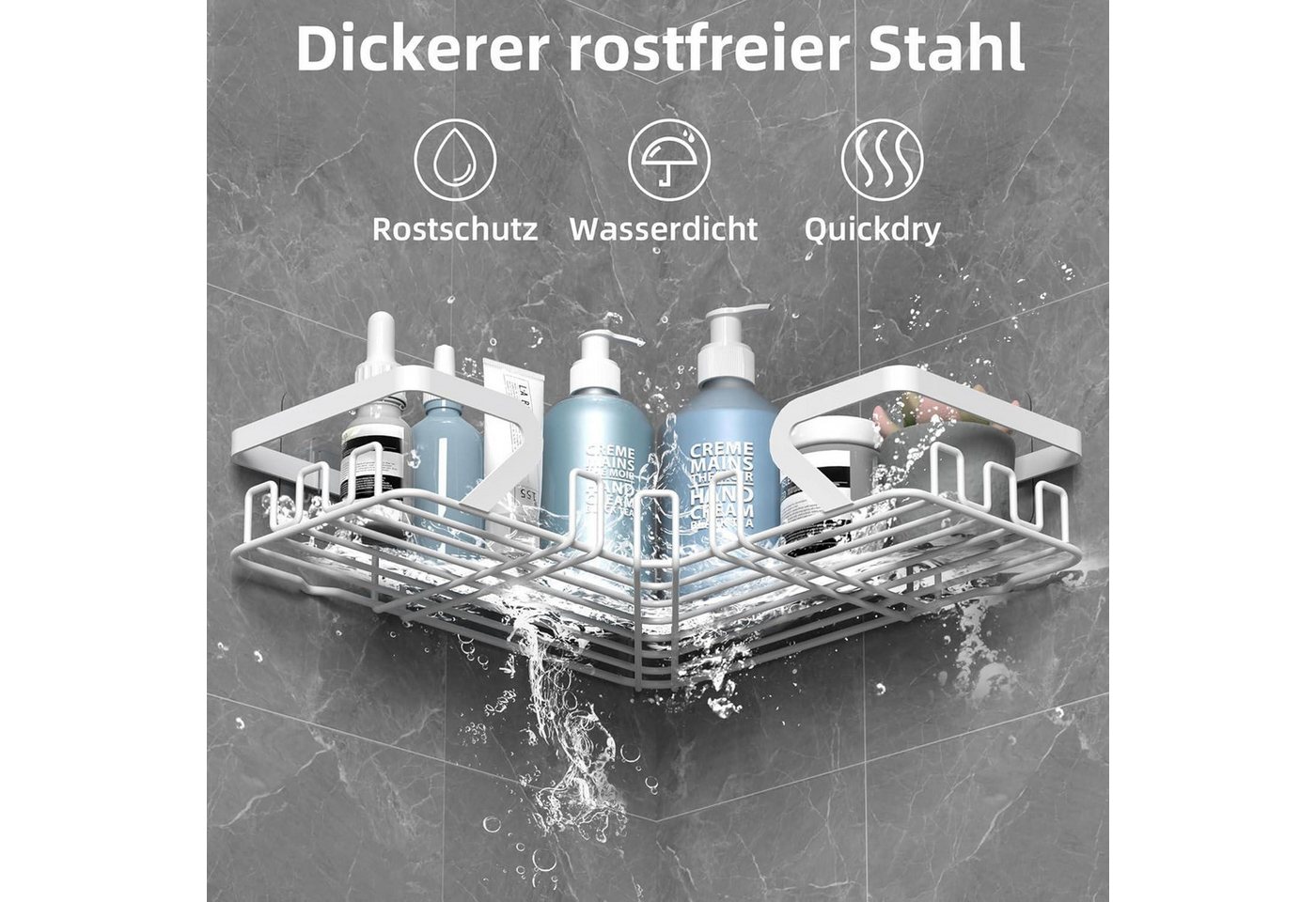 LuxusKollektion Duschablage Duschregal Ecke Weiß 2 Stück Bild 2