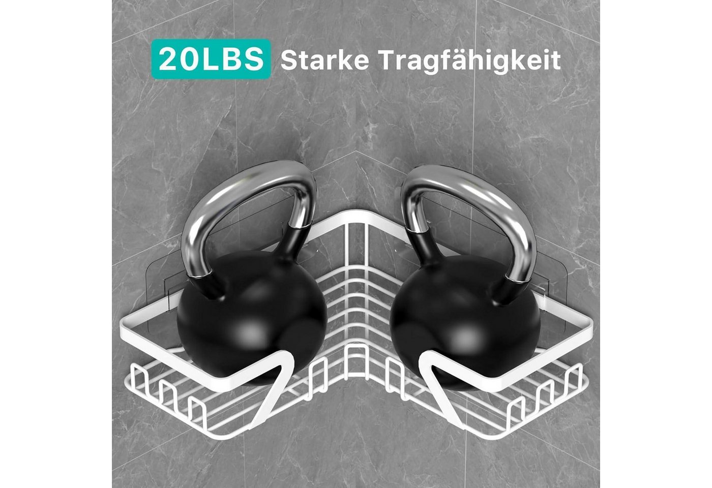 LuxusKollektion Duschablage Duschregal Ecke Weiß 2 Stück Bild 4
