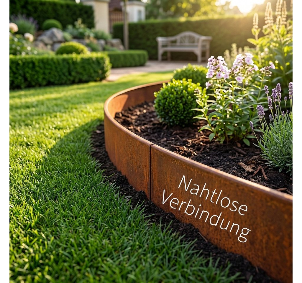 PEACOCK Garden SupportS Rasenkante Rasenkante corten 10m – robuste Beeteinfassung 16cm hoch Bild 3