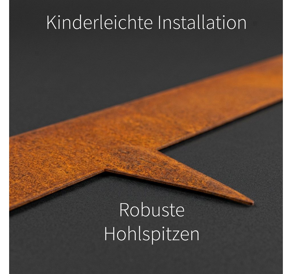 PEACOCK Garden SupportS Rasenkante Rasenkante corten 10m – robuste Beeteinfassung 16cm hoch Bild 5