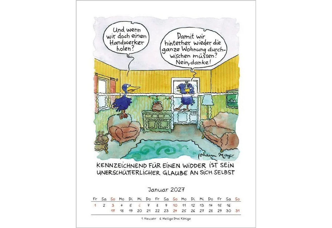 Korsch Verlag Wandkalender Widder 2027