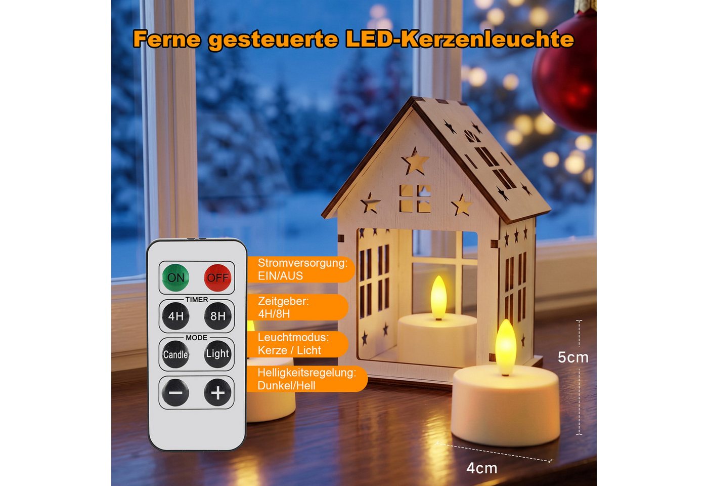 skelo LED-Teelichter LED 6/12er Teelichter Wiederaufladbar mit Fernbedienung Ladestation, led aufladbar, LED fest integriert, Warmes Licht, mit Timer (4/8H) für Halloween Weihnachten Tisch Party Deko Bild 3