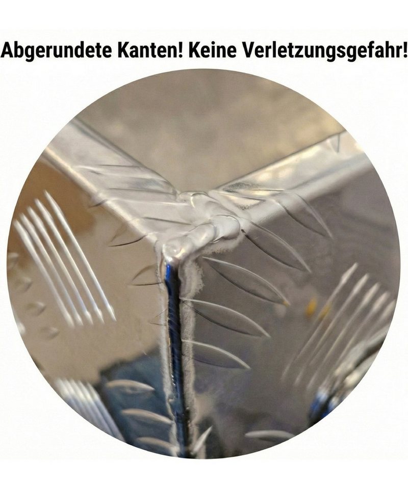 Systafex® Anhänger-Deichselbox Aluminium Deichselbox Staubox 58,5x23x19cm abschließbar Riffelblech, Edelstahl Scharniere Bild 2