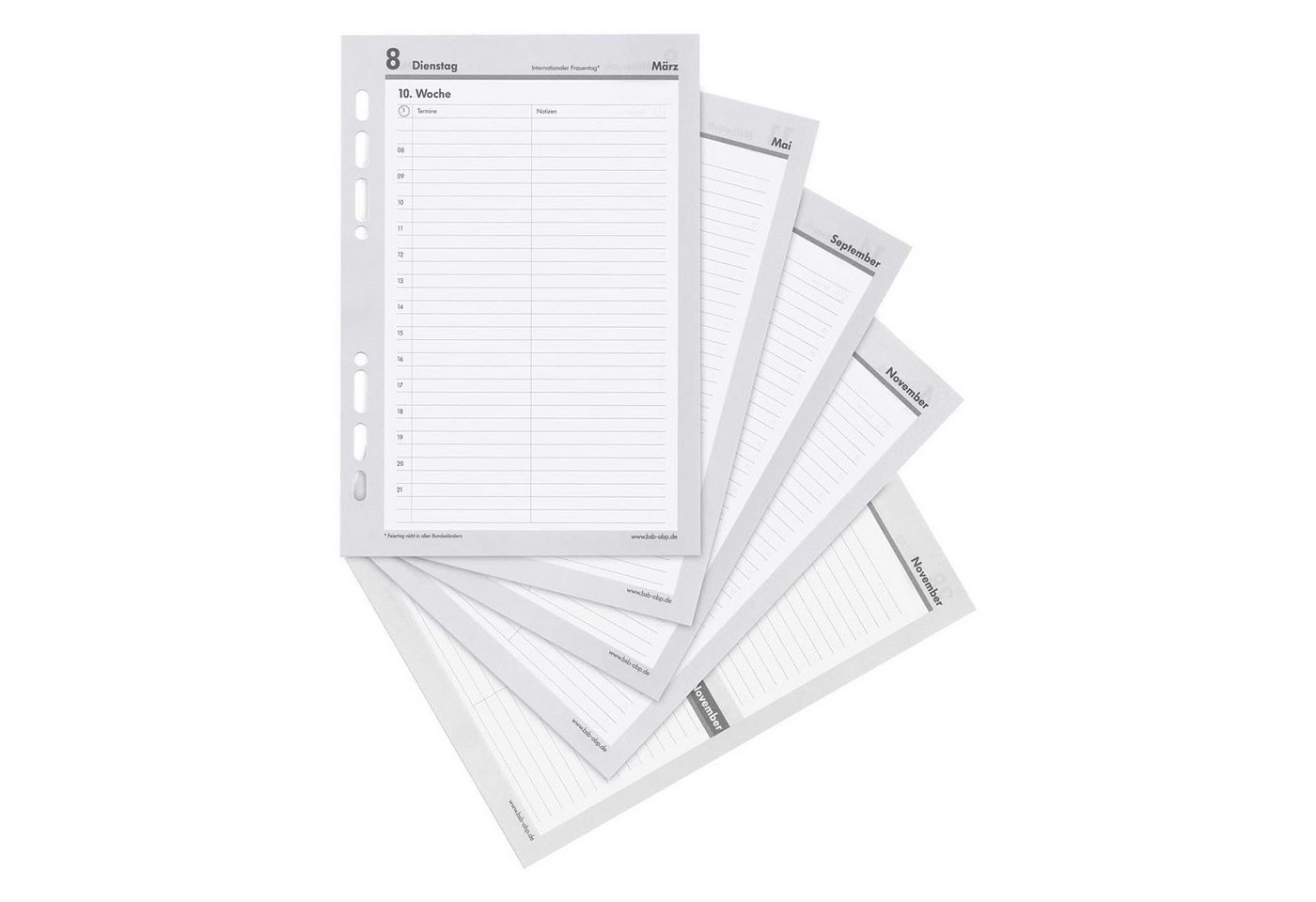 bsb-obpacher Terminkalender BSB Kalendarium Timer A5 20,9x14,6cm 1Tag/1Seite 2027 (02-0049)