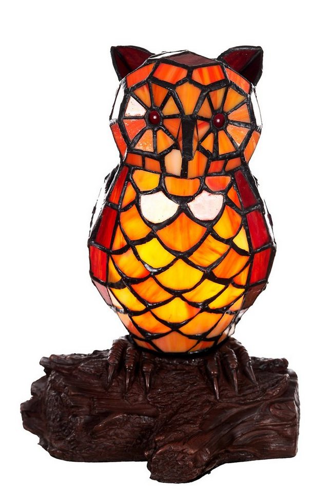 BIRENDY Stehlampe Birendy Tischlampe im Tiffany Style Eule 2 Tiff162 Motiv Lampe Bild 4