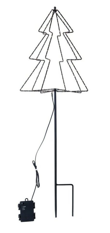 Meinposten LED-Lichterkette LED Gartenstecker Tannenbaum Weihnachtsbeleuchtung warmweiß, 6-Stunden-Timer Bild 3