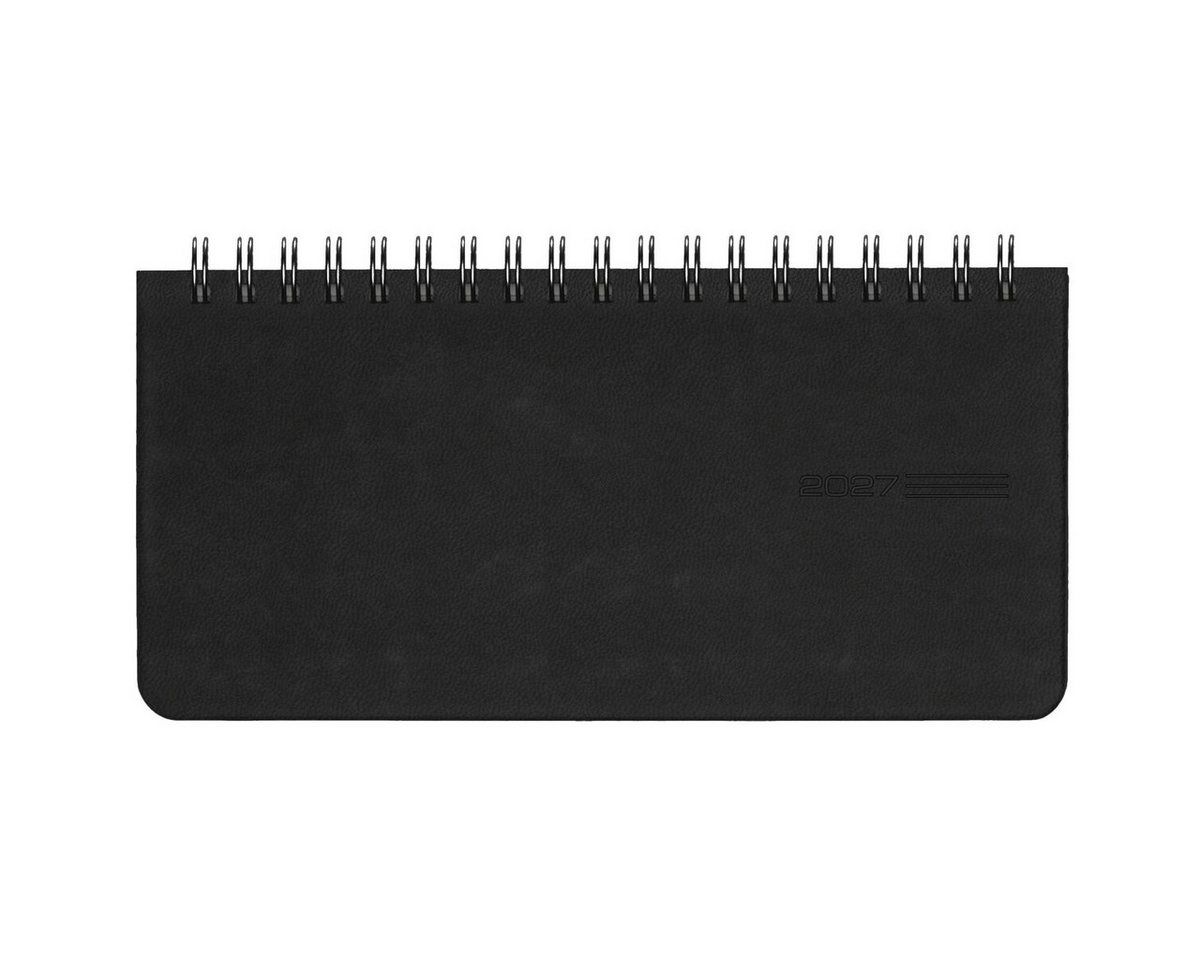 GÜSS Kalender Schreibtischkalender Tischkalender 17x8cm 1 Woche/2 Seiten schwarz 2027