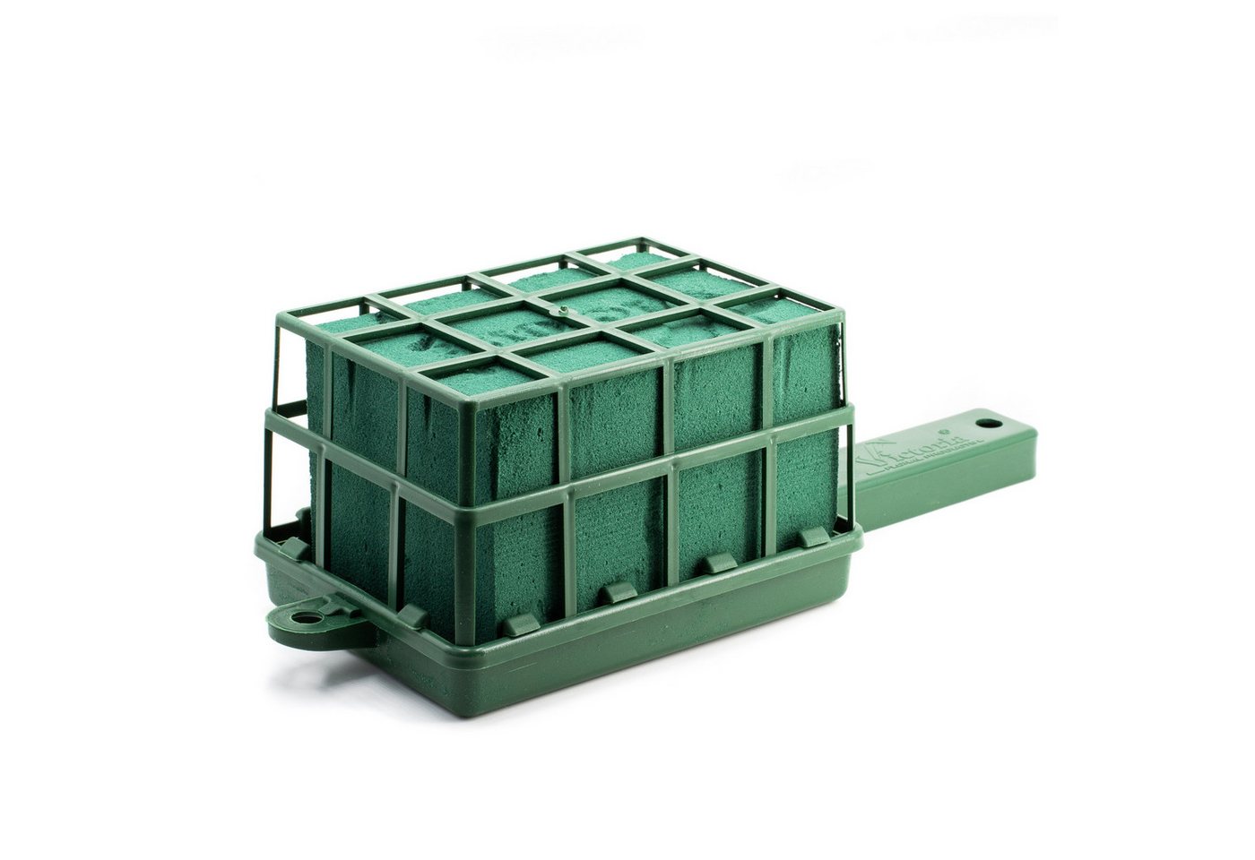 Creativery Bastelmoos, Nass Steckschaum Ziegel mit Gitter 12x8x8cm inkl. Halter 22cm Bild 2