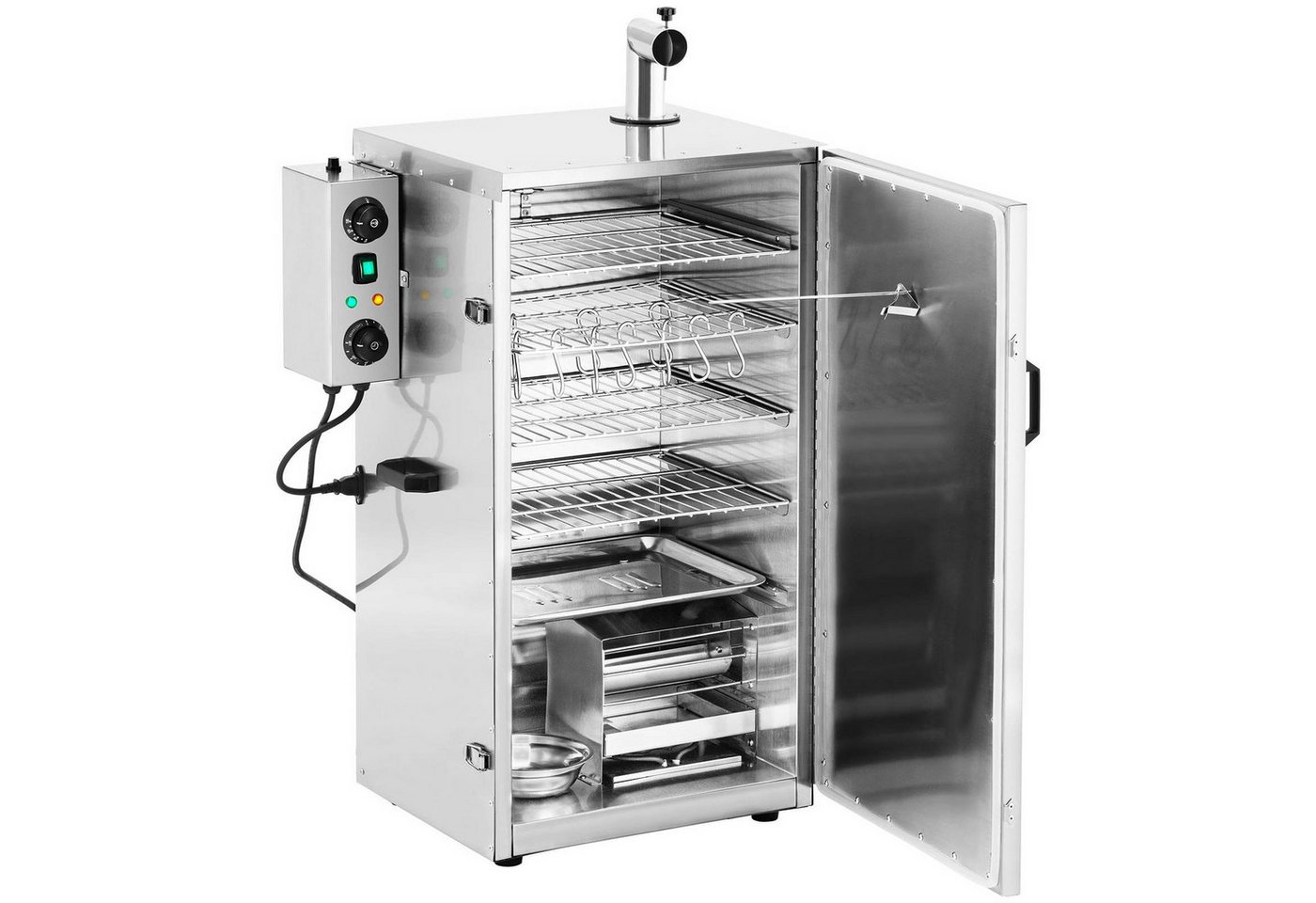 Royal Catering Räucherofen 105 L Räucherschrank Edelstahl Smoker Räuchertonne 4 Roste Gastro, 1,000 W, verschiedene Größen Bild 4