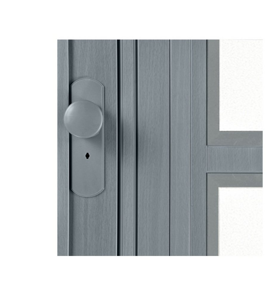 Standom Falttür Schiebetür Tür grau + Fenster Schloss H. 203 cm Türbreite bis 100 cm (1 Karton, 1-St., 1 Set), teils vormontiert