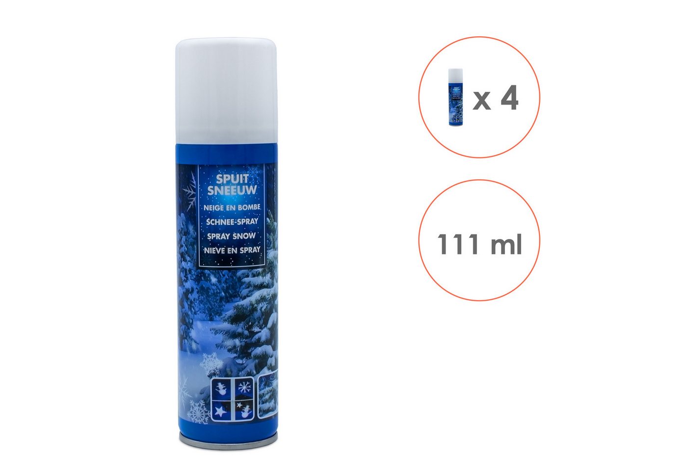 Spetebo Fensterdekoration Weihnachts Schnee Spray 111 ml - 4er Set, Deko Kunstschnee zum sprühen Bild 2