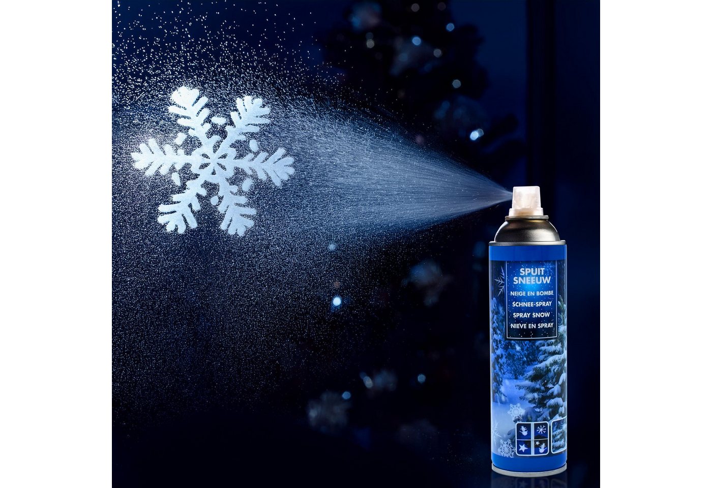 Spetebo Fensterdekoration Weihnachts Schnee Spray 111 ml - 4er Set, Deko Kunstschnee zum sprühen Bild 3