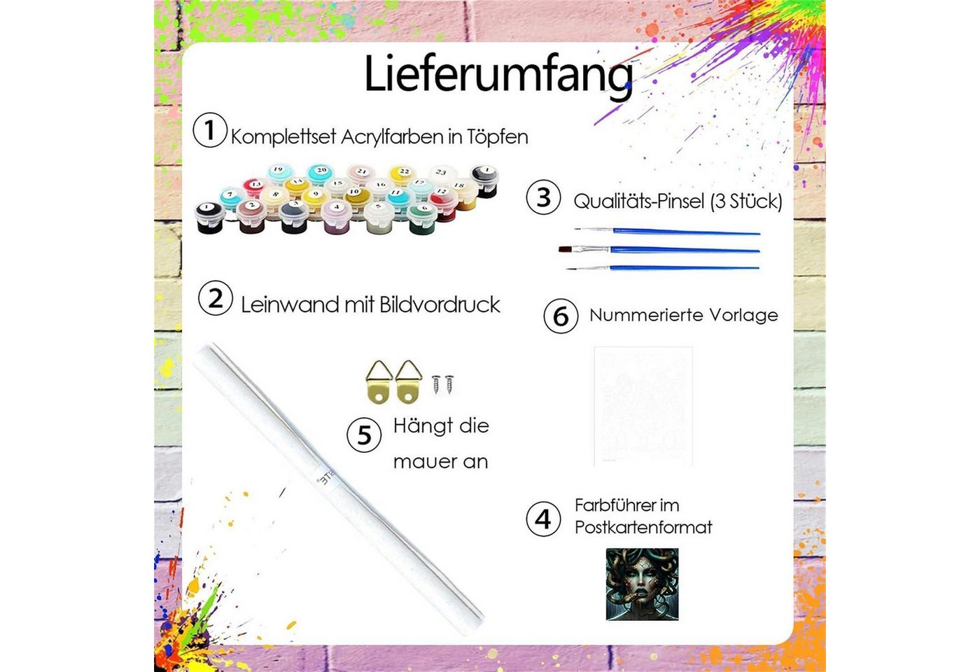LuxusKollektion Malen nach Zahlen Malen nach Zahlen Erwachsene Medusas Kopf Bild 5