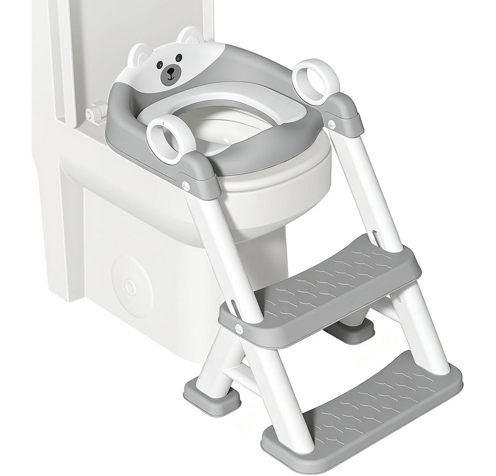 AFKSMILE Toilettentrainer Toilettentrainer für Kinder, 2 in 1 Kind Toilettensitz mit Treppe, Toilet Training, Spritz und Rutschfestes Trittbrett, Höhenverstellbar Bild 5