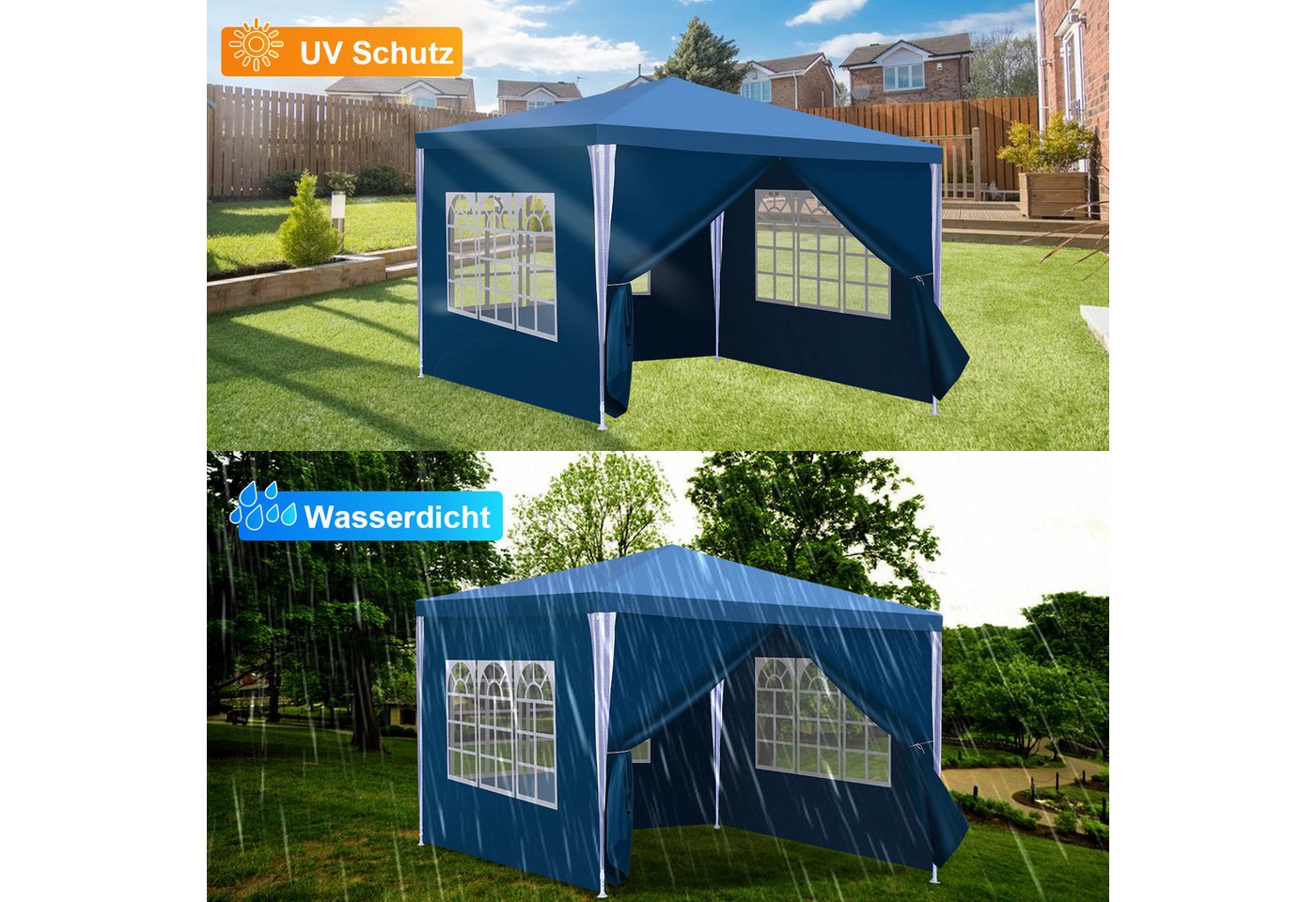 Clanmacy Pavillon 3x3m Pavillon, Garten Festzelt Gartenzelt Wasserdicht, UV-Schutz Bild 2
