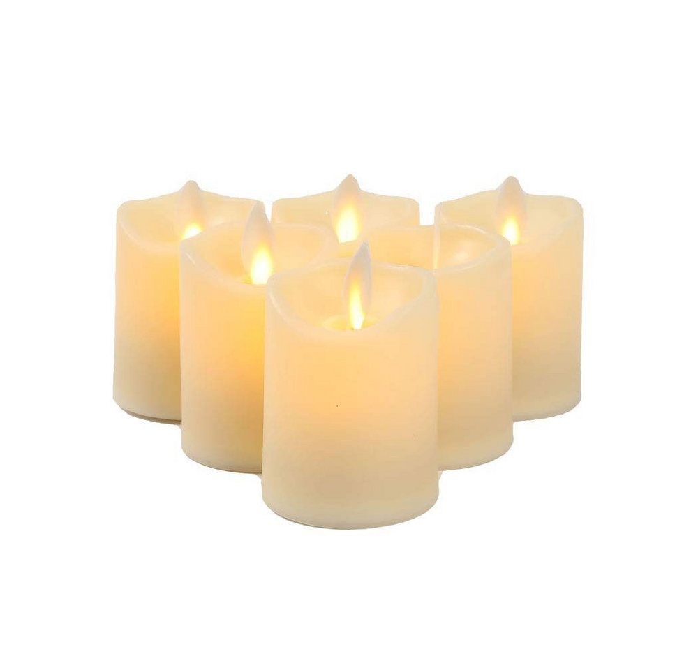 JHY DESIGN LED-Kerze 5x7 cm, Flammenlose Stumpenkerzen mit Flammeneffekt, Batteriebetrieb, Laternen-Deko Bild 4