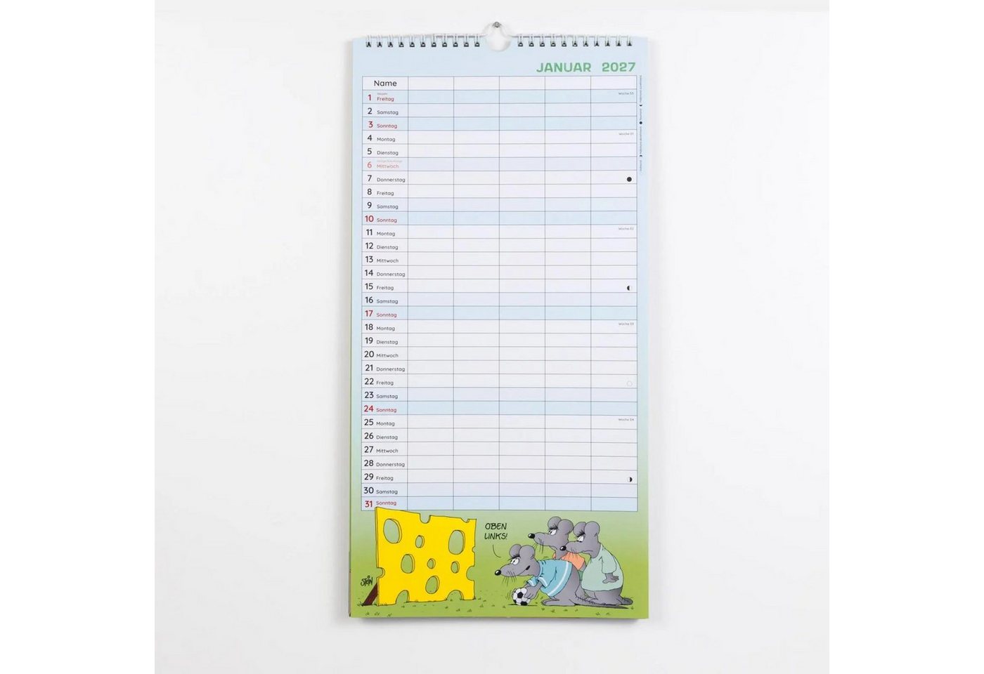 Lappan Verlag Wandkalender Uli Stein Familienkalender 2027: Familienplaner mit 5 Spalten Bild 3