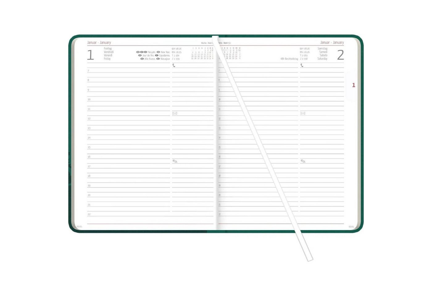 Taschenkalender Buchkalender Nature Line Forest 2027
