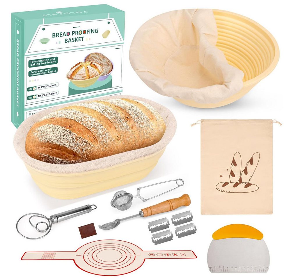 AFKSMILE Gärkorb 10pcs Brotgärkorb -Set- aus Silikon, Komplettset Brot Backen Zubehör, (10-tlg) Bild 3