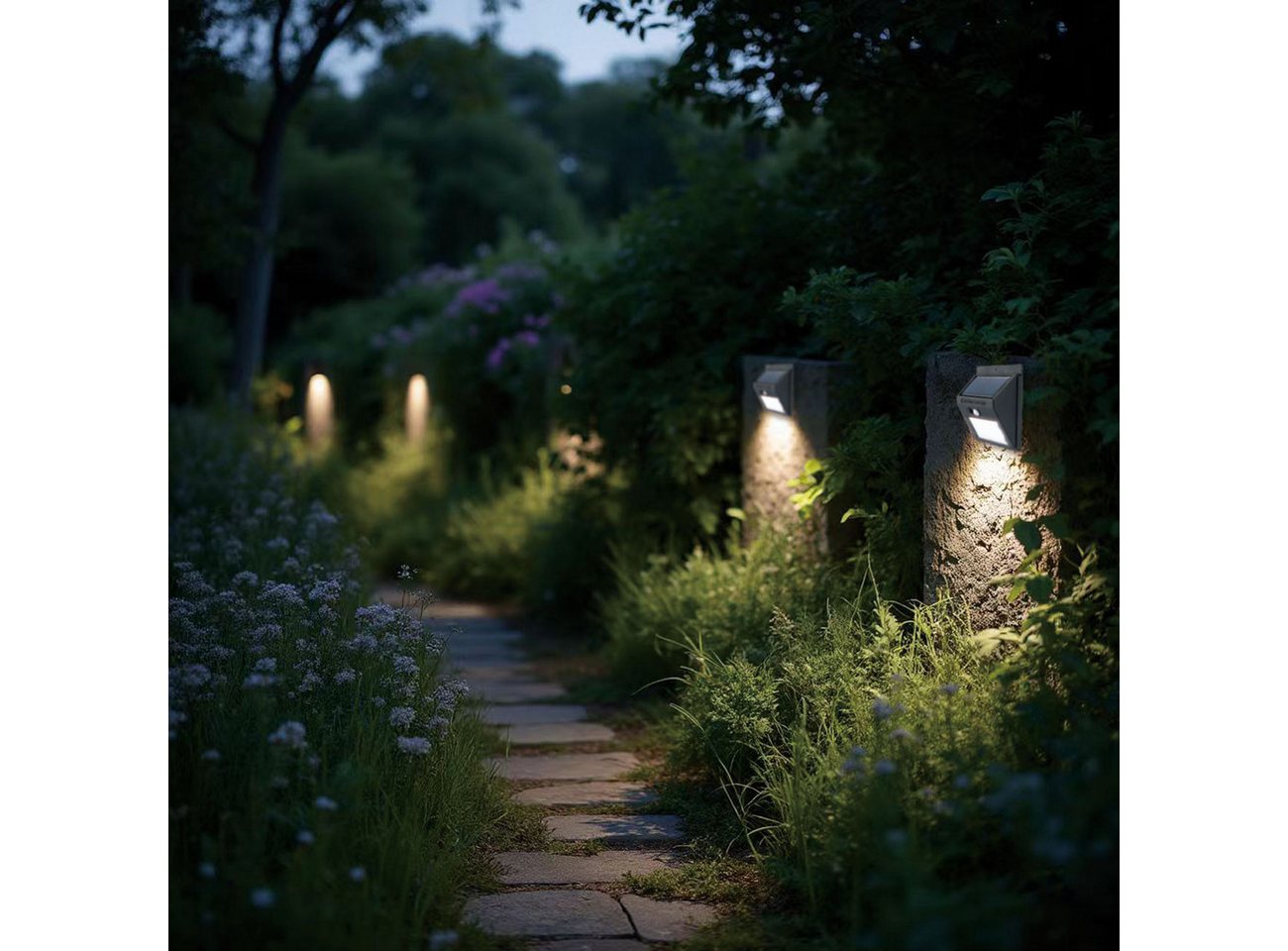 Casativo LED Wandleuchte Solar Leuchte: Bewegungsmelder, 20 SMDs, IP44, hell & sparsam, Lichtstrom: 480 lm Bild 3