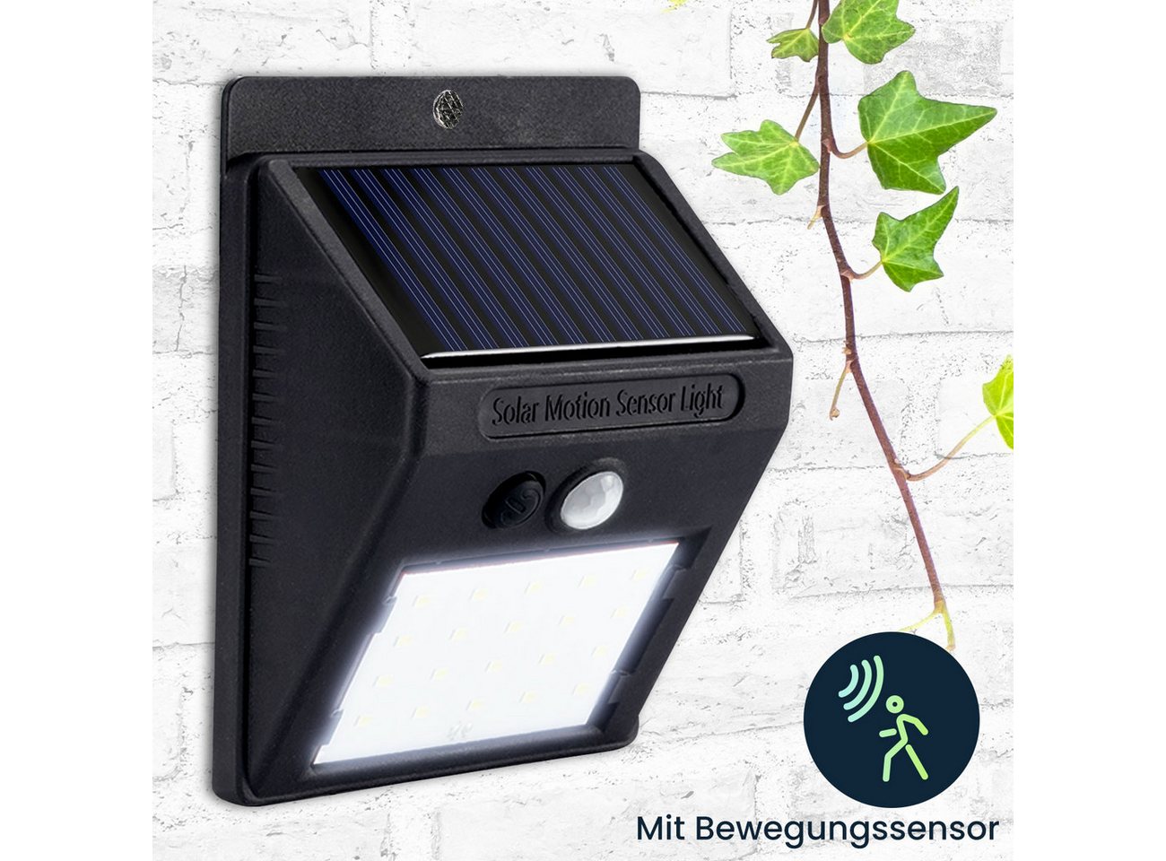 Casativo LED Wandleuchte Solar Leuchte: Bewegungsmelder, 20 SMDs, IP44, hell & sparsam, Lichtstrom: 480 lm Bild 4