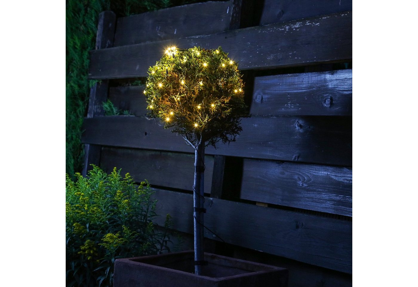 MARELIDA LED-Lichternetz LED Lichternetz Lichterkette Buchsbaum Kugelnetz für Außen 35cm grün, 60-flammig Bild 2