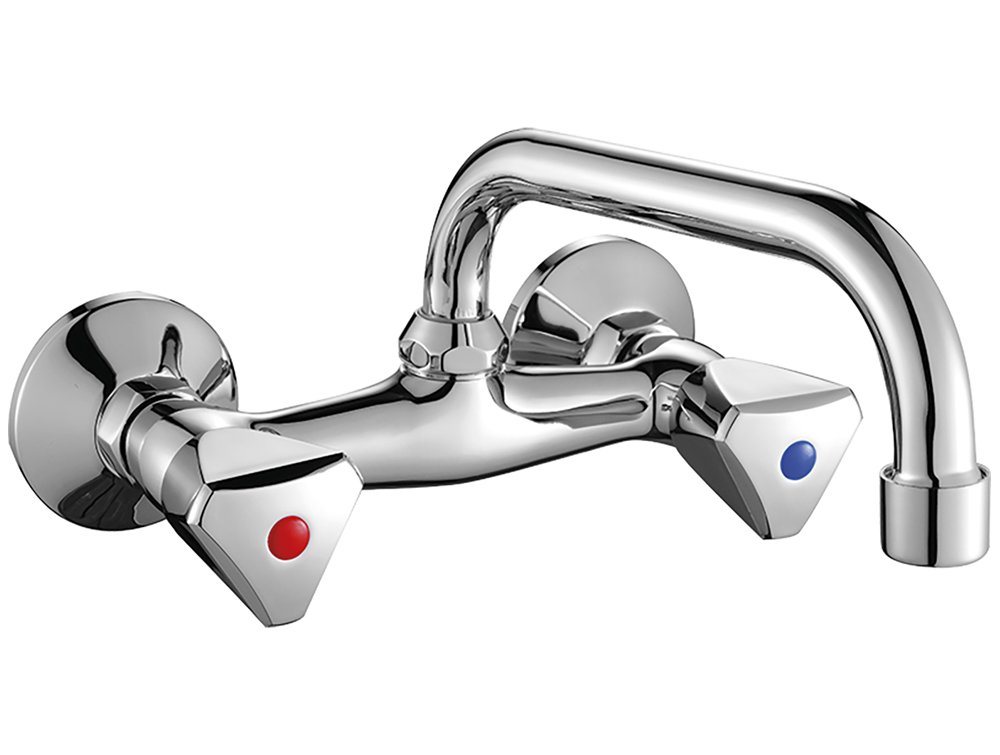 KOLMAN Waschtischarmatur Wasserhahn Wand NORM Mischbatterie für Badezimmer in Chrom Bild 2
