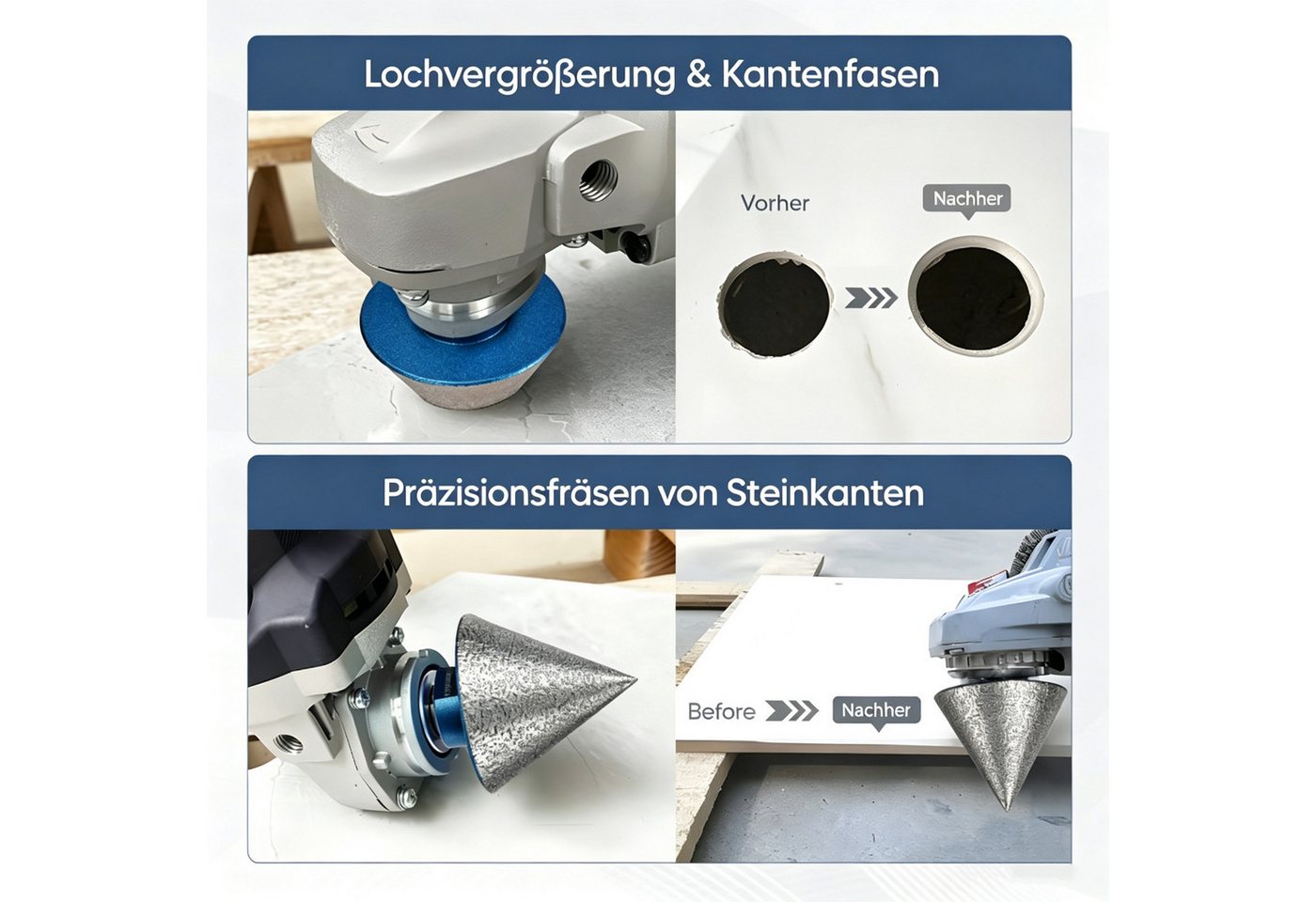 i@home Lochsäge Diamantfliesen-Lochöffner-Set, Packung Set, Diamant-Kernbohrer für Keramikfliesen Bild 5